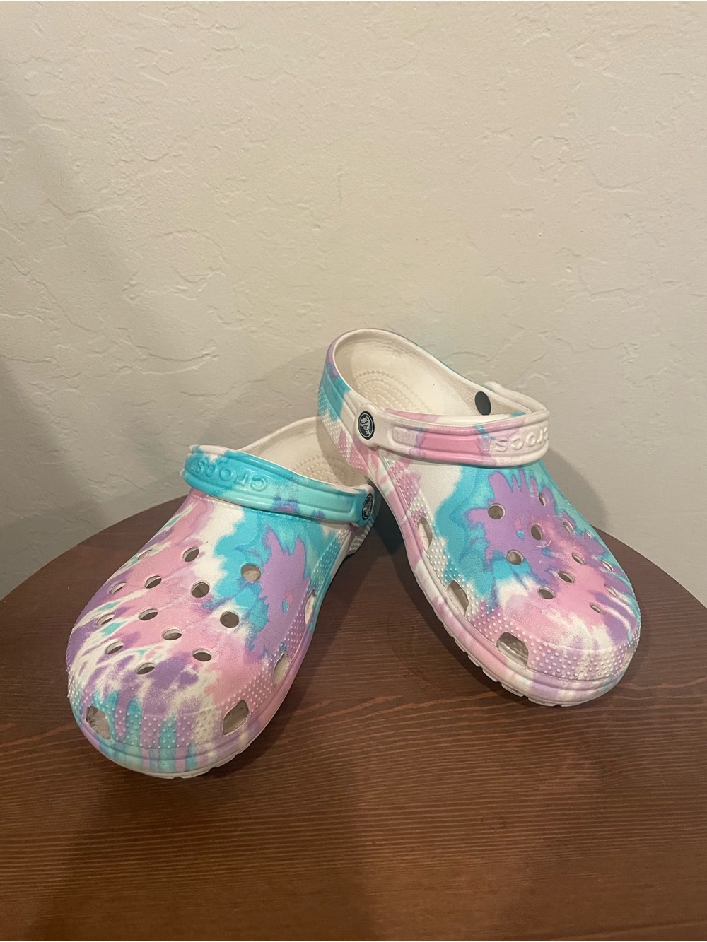 Tie dye crocs